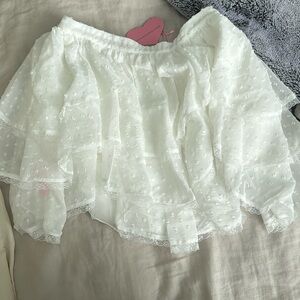 NWT Sugar Thrillz RUMOR HAS IT RUFFLED MINI SKIRT sz XS